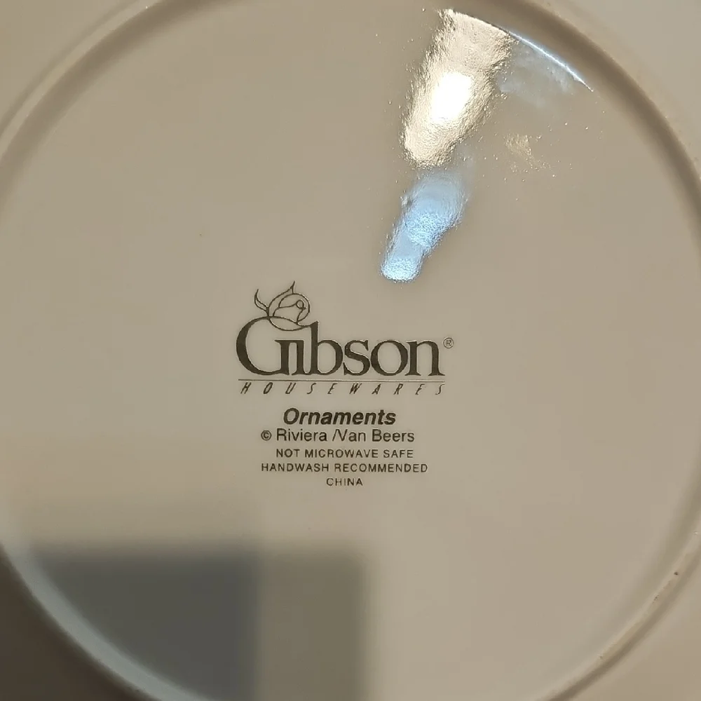 Gibson Holiday Ornament Dinner Plates - Set of 4